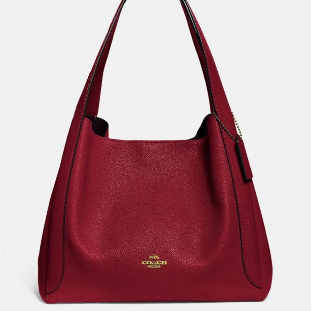 Hadley Hobo, Deep Red, Coach, Shoulder Bag